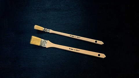 Stick Brush For Linseed Oil Paints with angled shaft